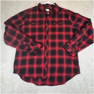 7Diamonds Falcon Red Black Shadow Plaid Flannel Shirt Mens XL